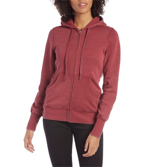 Z supply Fleece Zip Hoodie Dark Ruby - Picture 2 of 8